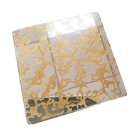 Panneau miroir en acier inoxydable 304 gravé à l'acide photosensible pour décoration, 0,8 mm