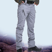Pantalon cargo tactique pour homme, coupe droite, multi-poches, polyester et coton, poids moyen, fermeture éclair, décontracté, pour le travail en extérieur