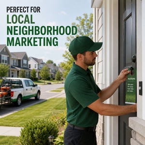 Cintres de porte personnalisés imprimés pour la promotion des services de jardinage, la publicité de services de quartier et les prospectus promotionnels en gros - Product Image 5