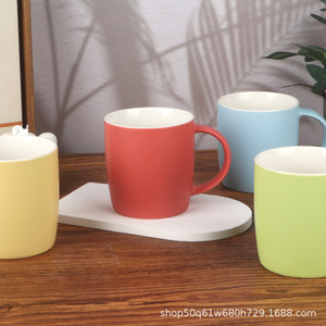 Minimalist Ceramic <b>Mug</b> Solid Color Matte Finish 11oz Business Gift For Hotel Wholesale - Product Image 4