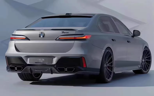 Paquete circundante BodyKit para BMW Serie 7 G70 Actualizaciones M760 Black Knightwith Parachoques delantero y trasero Labios y <span class=keywords><strong>garganta</strong></span> - Product Image 6