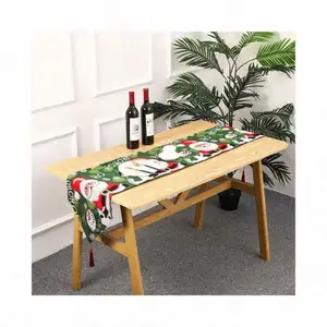 Noel koşucular yemek ve Placemat Set Placemats için yeni yıl kırmızı kardan adam dantel işlemeli masa koşucu