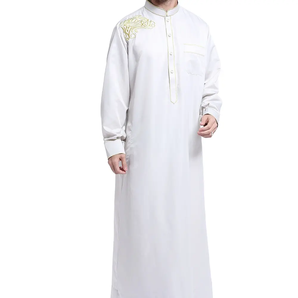 Robes musulmanes de Turquie vêtements pour hommes Chemise longue Abaya dubai en polyester Islam de bonne qualité