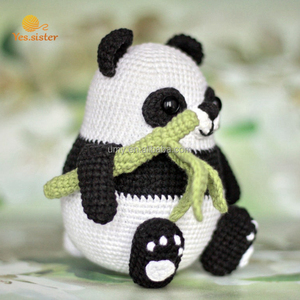 Mini Mềm Động Vật Amigurumi Handmade Búp Bê Dễ Thương Eco Crochet <span class=keywords><strong>Panda</strong></span> Bear Đồ Chơi Nhồi Bông - Product Image 2
