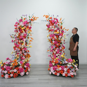 Custom Eco-friendly Durable Artificial Flower <b>Arch</b> Metal <b>Frame</b> Wholesale Romantic Style Silk Flower <b>Arch</b> for Wedding Aisle - Product Image 3