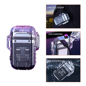 Trong suốt không thấm nước Plasma hồ quang đôi điện nhẹ hơn có thể sạc lại Windproof <span class=keywords><strong>USB</strong></span> xung nhẹ hơn với <span class=keywords><strong>LED</strong></span> Flash ánh sáng - Product Image 6