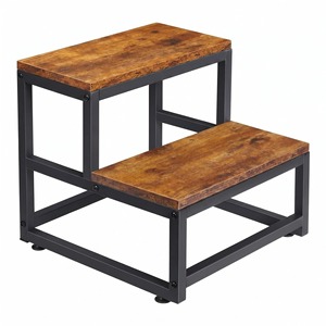 Carbon Steel <b>Step</b> <b>Stool</b> Multi Level Home Use Grey Walnut Black White - Product Image 2