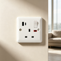 Prise murale multifonction 13A personnalisée OEM avec port USB Type-C à charge rapide, interrupteurs à prise murale en gros