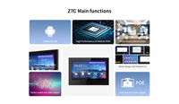Intercomunicador para Casa o Villa de 4 Habitaciones con Monitor Interior Android de 7 Pulgadas, Intercomunicador Inteligente para el Hogar Inteligente Tuya, con Zigbee Gateway Integrado y Alimentación POE