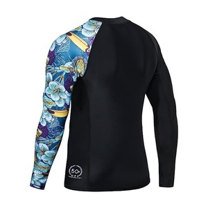 Custom Rash Guard Men Sublimation <b>Printed</b> Wholesale Spandex Rash Guard <b>Surfing</b> Diving Rash Guard Men Compression Shirts - Product Image 3