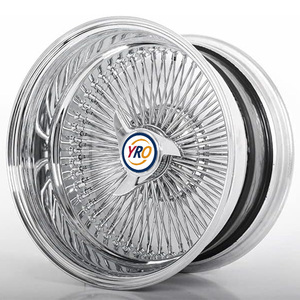 Rines YRO Forjados a Medida de 13 14 15 20 22 24 Pulgadas, <span class=keywords><strong>100</strong></span> Radios, Cromados en Oro, para Autos de Pasajeros Clásicos de Lujo y SUV - Product Image 6