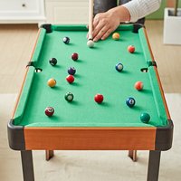 YDZC - Mesa de Billar Clásica de 30 Pulgadas, Juego de Mesa de Billar Mini de MDF con Tacos y Bolas, Juguetes Educativos para Interiores con Certificación EN71 y ASTM