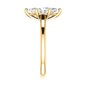 Bagues de fiançailles classiques solitaires en or jaune massif 10K, faites à la main, avec moissanite taille marquise 1CT-5CT, certifiées IGI - Product Image 6