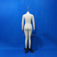 Mannequin de couture femme Jasmine, corps entier ou buste sans tête, réglable, grande poitrine, en fibre de verre avec base à roulettes métallique