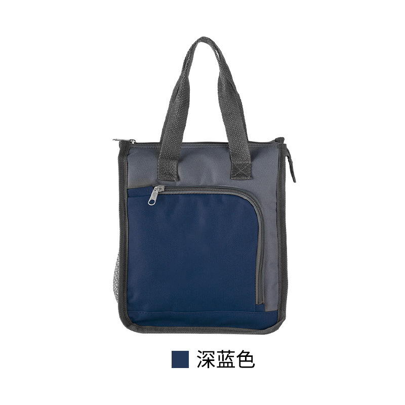 Color matching portable lunch bag navy blue