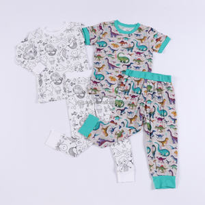 Wholesale Kid Bamboo Pajamas Set Eco Friendly Toddler Long Sleeve Sleep <strong>Wear</strong> Children Unisex Kids <strong>Boys</strong> <strong>Girls</strong> <strong>Clothes</strong> - Product Image 2