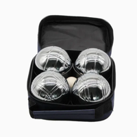 Ensemble de 4 boules de pétanque avec sac de transport et accessoires complets pour jeu en plein air sur pelouse ou cour
