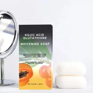 NEW Kojic Acid Glutathione Whitening Soap With Turmeric Papaya Arbutin Collagen Reduces Hyperpigmentation Anti Aging Bacterial