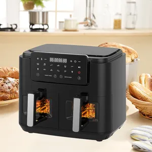 9L Dual Basket Air Fryer Dual Freidora De Aire Double Air Frier Fryer With Dual Basket