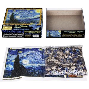 Rompecabezas de papel de <span class=keywords><strong>noche</strong></span> <span class=keywords><strong>estrellada</strong></span> de moda al por mayor, rompecabezas de 1000 piezas, rompecabezas de cartón troquelado personalizado para adultos - Product Image 5