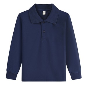 Polo à manches longues pour garçons, couleur unie, tricoté, uniforme scolaire pour enfants - Product Image 4