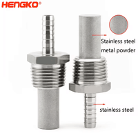 Diffuseur poreux fritté HENGKO 0,5 μm en acier inoxydable 316L avec raccord cannelé pour tuyau