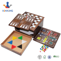 9 jeux de plateau de luxe 15 en 1, pour Center de jeu avec tiroirs de rangement, Portable