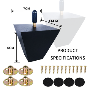 Juego de Patas Cuadradas de Madera Maciza para Sofá, Sillón o Mueble de Cocina, Estilo Moderno de Mediados de Siglo, Fácil Instalación, Acabado Pintado Elegante - Product Image 2
