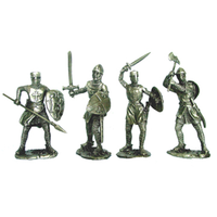 Statue de Chevalier Templier en Alliage de Zinc, Épée à Deux Lames, Figurine de Style Royal, 8 cm, Moulage par Injection Électrolytique, Film TV