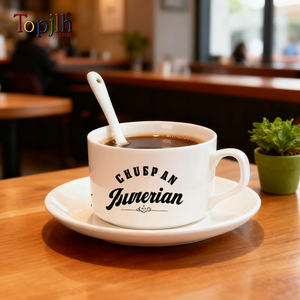 Set di Tazze da Caffè Topjlh 5oz per Sublimazione con Cucchiaio e Piattino, Ceramica Personalizzabile con Logo, Forniture Promozionali all'Ingrosso per Caffetterie - Product Image 2