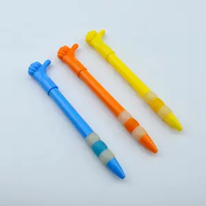 Novelty Cute Hand Gesture Thumb Finger Shape Promotional Plastic Ball Pen for School Kids with spray