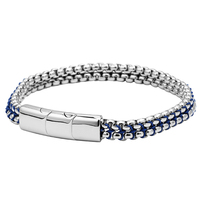 Bracelet en acier inoxydable plaqué or 8 mm, double chaîne, unisexe, réglable, incrustation de cordon noir, fermoir et rallonge hautement polis