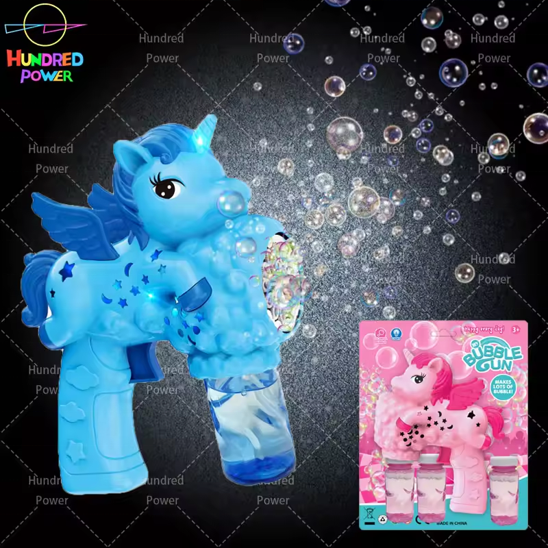 Pistola De Burbujas De Unicornio – Máquina Automática De Pompas De Jabón Para Niños Y Adultos (12 Orificios)
