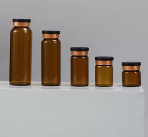 Vente en gros de mini flacons de stockage en verre transparent ou ambré avec logo personnalisé - Product Image 3
