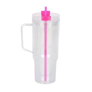 Vaso de Plástico Personalizado al por Mayor de 40 oz, Material PS, Doble Capa, para Deportes, con Brillo, Botella de Agua, Taza con Pajita - Product Image 1