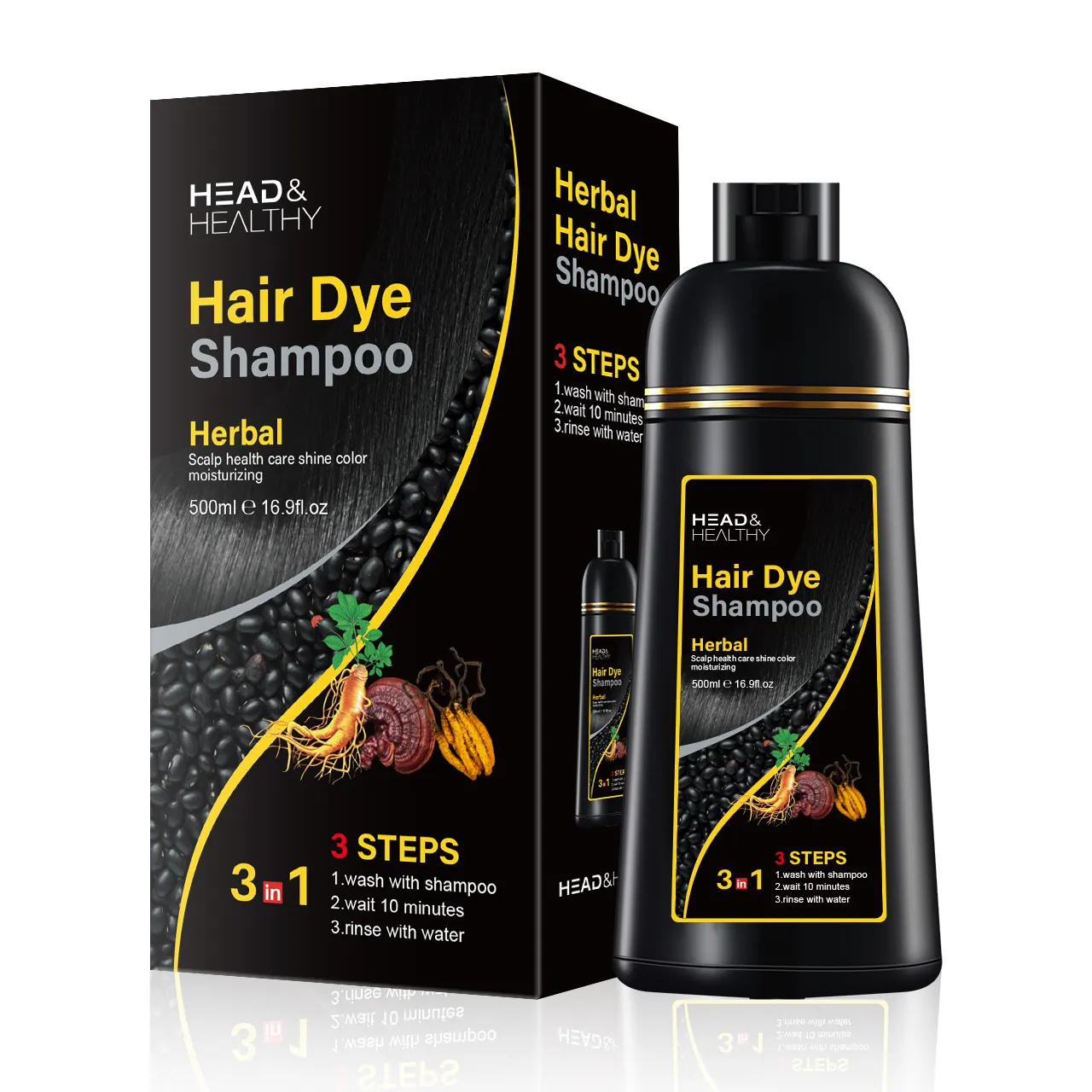 Offre Spéciale marques de shampooing pour cheveux noirs shampooing blanc à noir couverture cheveux gris shampooing séché