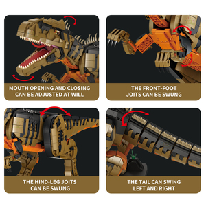 Bloques de Construcción de Dinosaurio Jurásico para Niños, Juguetes de Gran Tamaño, Tiranosaurio <span class=keywords><strong>Rex</strong></span>, 75cm, 1872 Piezas - Product Image 6