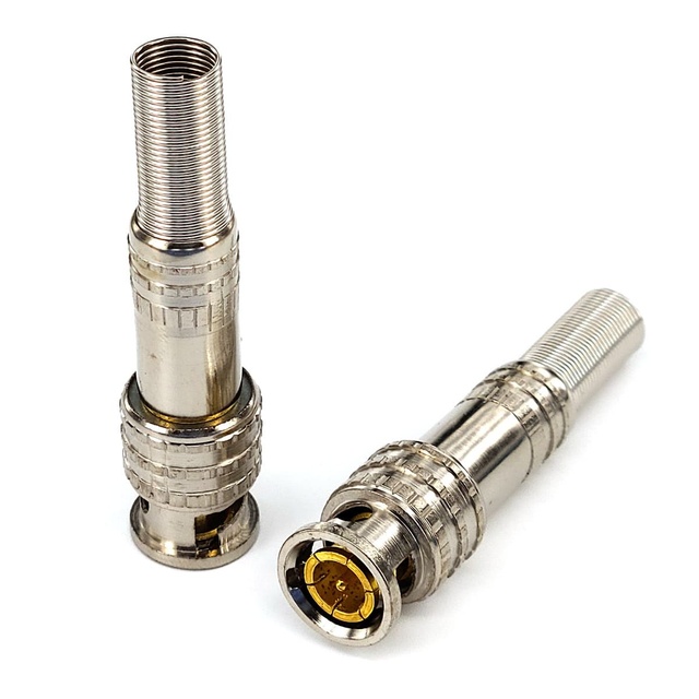 RG59 RG6 BNC Connectors Male Solderless BNC Compression Connector Screw on Coaxial Terminal BNC Male Coaxial Connectors