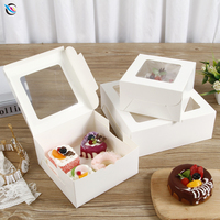 Impression personnalisée de votre propre logo sur une boîte en carton blanc avec fenêtre transparente, boîte à gâteau enduite