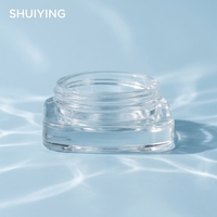 Pot en verre transparent pour crème pour les yeux, flacon cosmétique, vente chaude