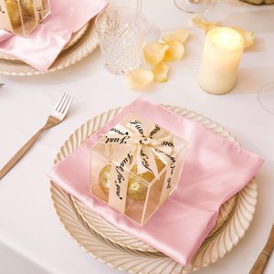 ผ้าปูโต๊ะผ้าซาติน ผ้าเช็ดปาก ขนาด 17x17 นิ้ว สีขาว ผ้าเช็ดปากงานแต่งงานเนื้อเนียน ซักได้ ชุดผ้าปูโต๊ะหรูหราสำหรับรับประทานอาหาร - Product Image 2