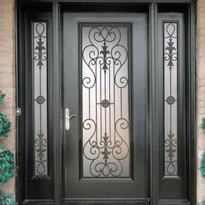 Front Entry Doors para Casas com Modern Exterior Steel Wide Door