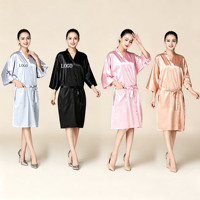 Peignoir de luxe imperméable en soie pour femme, idéal pour spa, salon de coiffure, onglerie, hôtel – Robe kimono pour cliente
