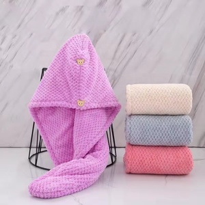 Serviette turban super absorbante pour cheveux, séchage rapide, <span class=keywords><strong>avec</strong></span> boutons et boucles de fixation, pour salon de coiffure - Product Image 1