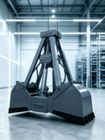 Grappin hydraulique grande capacité à télécommande sans fil pour déchargement de charbon, calcaire, gypse et ciment en usine