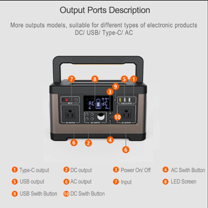 Solar Energy Storage System Camping Lithium <b>Battery</b> Portable 500W Power Station USB AC Emergency Generator - Product Image 5