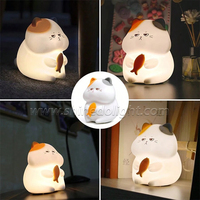 Veilleuse LED en silicone pour chat dessin animé, lampe de nuit mignonne pour enfants et bébés, veilleuse Pat Touch colorée pour chambre à coucher
