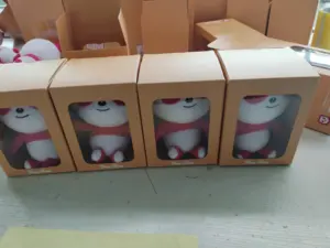 Boneka kustom mainan panda merah muda mewah isian hewan mainan hewan peliharaan Anime bayi lembut boneka kustom mainan mewah kustom