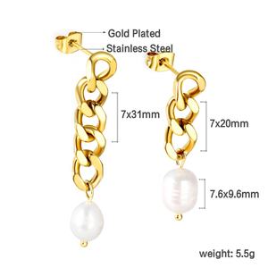 Pendientes Largos de Acero Inoxidable con Baño de Oro de 18K de Alta Calidad para Mujer, Joyería de Moda con Cadena y Borlas - Product Image 3