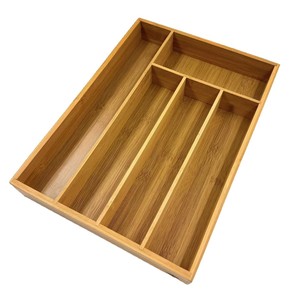 Bamboo <b>Storage</b> <b>Box</b> Rectangle Office Organizer <b>Drawer</b> Divider For Desktop Organization - Product Image 1